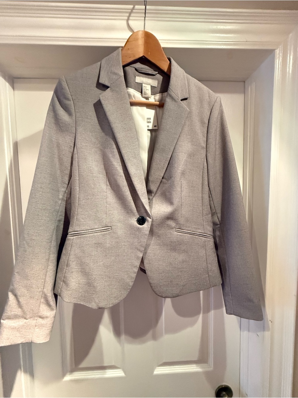 H&M Light Gray Single-Button Tailored Blazer and Skirt